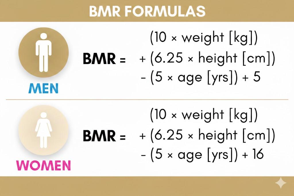 Maintenance calories calculated from BMR and activity level